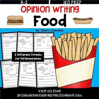 Food Opinion Writing by Sherry Clements | Teachers Pay Teachers