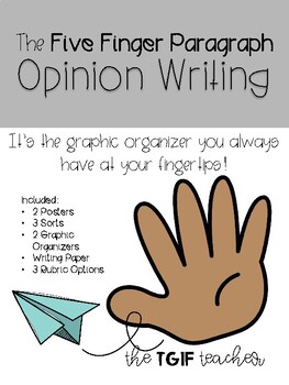 Preview of Opinion Writing Five Finger Paragraph