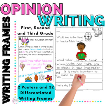 Preview of Opinion Writing Graphic Organizers | Writing Prompts | Anchor Charts Grades 1-3
