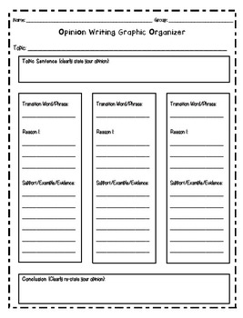Opinion Writing Graphic Organizer By Bryanna Fitz Tpt