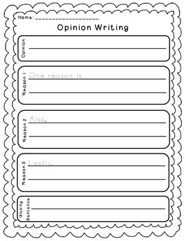 opinion writing graphic organizer by sunny days in first grade tpt