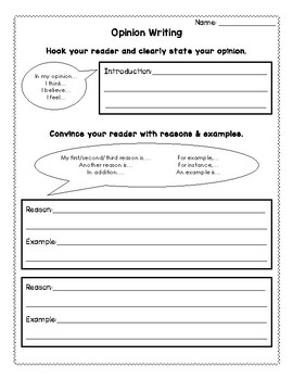Opinion Writing Graphic Organizer by Shumaker's Schoolhouse | TPT