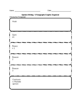 Preview of Editable Opinion Writing Graphic Organizer