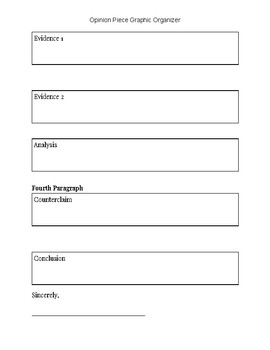 Opinion Writing Graphic Organizer by Maura Intagliata | TpT