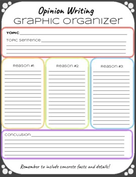 Preview of Opinion Writing Graphic Organizer