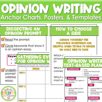 Preview of Opinion Writing Graphic Organizer | Posters Anchor Charts