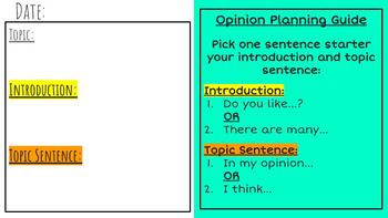 Preview of Digital Writing Graphic Organizer Distance Learning {Opinion}
