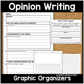 Preview of Opinion Writing Graphic Organizers