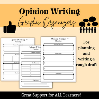 Preview of Opinion Writing Graphic Organizers Planning/Rough Draft
