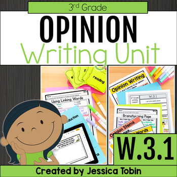 Preview of Opinion Writing Prompts, Graphic Organizers, Rubrics, Lessons 3rd Grade W.3.1