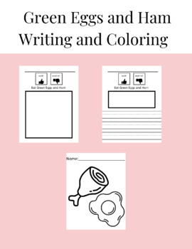 Preview of Opinion Writing: Green Eggs and Ham Writing and Coloring