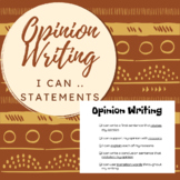 Opinion Writing I can Statements