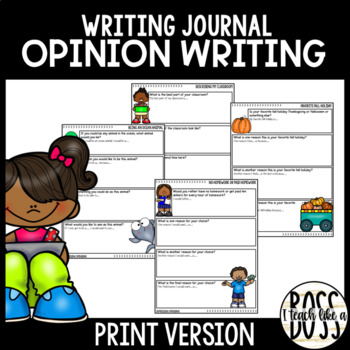 Preview of Opinion Writing Journal Prompts