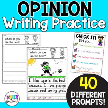Preview of Opinion Writing Journal | Writing Prompt Pages |