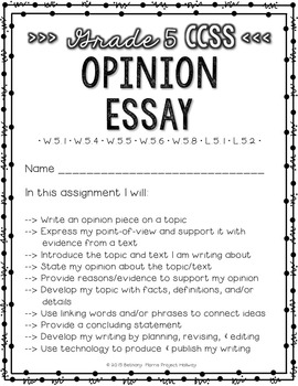 opinion essay for grade 5