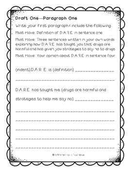 5th grade dare essay examples