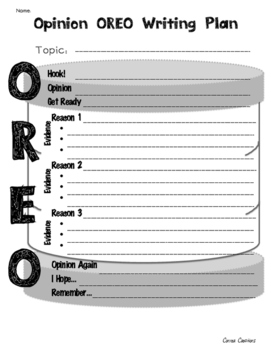 OREO Opinion Writing Graphic Organizer Set by Conner Creations | TpT