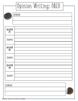 Preview of Opinion Writing graphic organizer - OREO