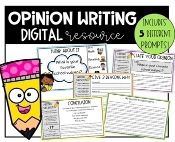 Preview of Opinion Writing Online Resource Google Classroom Slides Distance Learning