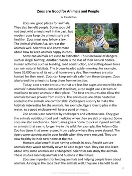 Zoo Essay: Model Essay for IELTS