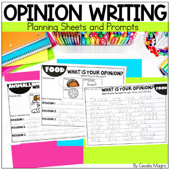 Preview of Opinion Writing Unit Opinion Writing Prompts Opinion Writing Graphic Organizers