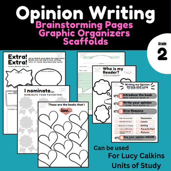 Preview of Opinion Writing Organizers, Scaffolds, Brainstorming- For Lucy Calkins