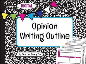 Preview of Opinion Writing Outline Template Digital Worksheet