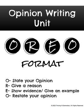 Preview of Opinion Writing Outlines and Unit Introduction