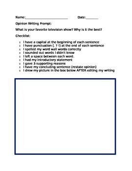 Preview of Opinion Writing Packet