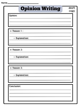 Opinion Writing Packet by carly semmer | TPT