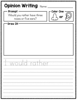 Opinion Writing Prompts - With Editable Option by Amanda's Little Learners