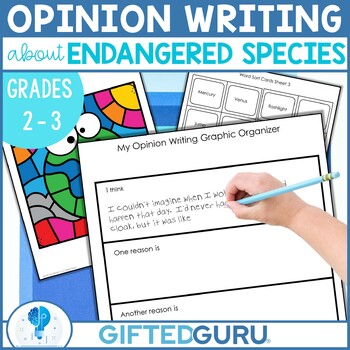 Preview of Opinion Writing Pamphlet Endangered Species Parts of Speech Practice