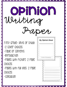 Opinion Writing Paper {Introduction, Table of Contents, Conclusion ...