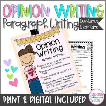 Preview of Opinion Paragraph Writing Unit - Opinion Writing Unit - ANY Topic