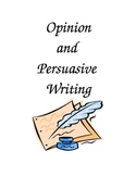 Opinion Writing Persuasive Writing organizational chart and model