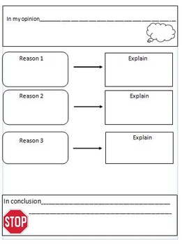 Preview of Opinion Writing Plan