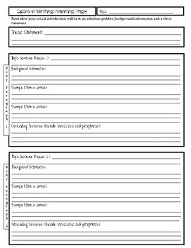 opinion essay planning sheet