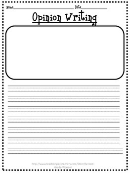 Opinion Writing Primary Printable By Second Grade Wonder 