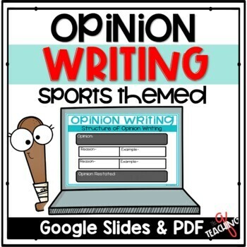 Preview of Opinion Writing Prompt and Writing Activities Unit 2nd 3rd Grade (Sports Themed)