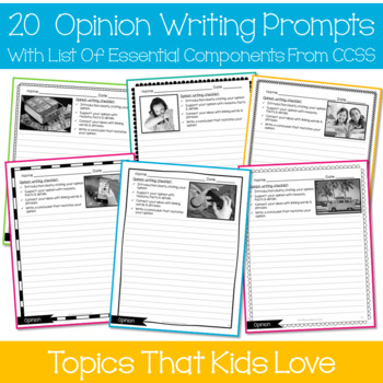 Opinion Writing Prompts by Differentiation Corner | TpT