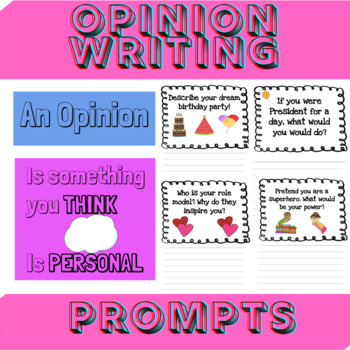 Preview of Opinion Writing Prompts