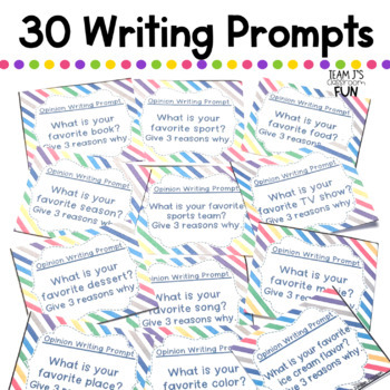 Opinion Writing Prompts | 1st and 2nd Grade | TpT