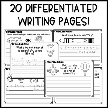 Opinion Writing Prompts, Activities, and Graphic Organizers by Kinder Pals