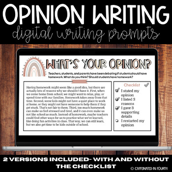Preview of Opinion Writing Prompts | BOHO Themed | Grades 3, 4, 5