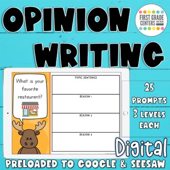 Preview of Opinion Writing Prompts | Digital Resource