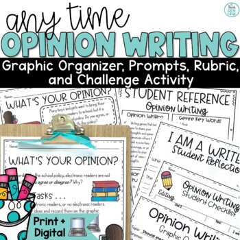 Preview of Opinion Writing Prompts Rubric Anchor Chart 3rd 4th 5th Grade ELA Test Prep