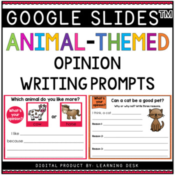 Preview of Opinion Writing Prompts Kindergarten First Grade Google Slides