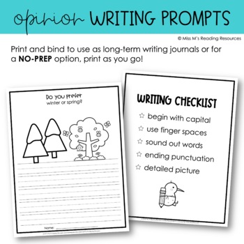Opinion Writing Prompts | Kindergarten Opinion Writing | TpT
