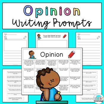 Preview of Opinion Writing Prompts: Printable and Digital Google Slides