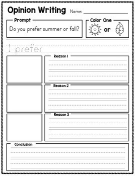 opinion writing prompts sample free by amandas little learners